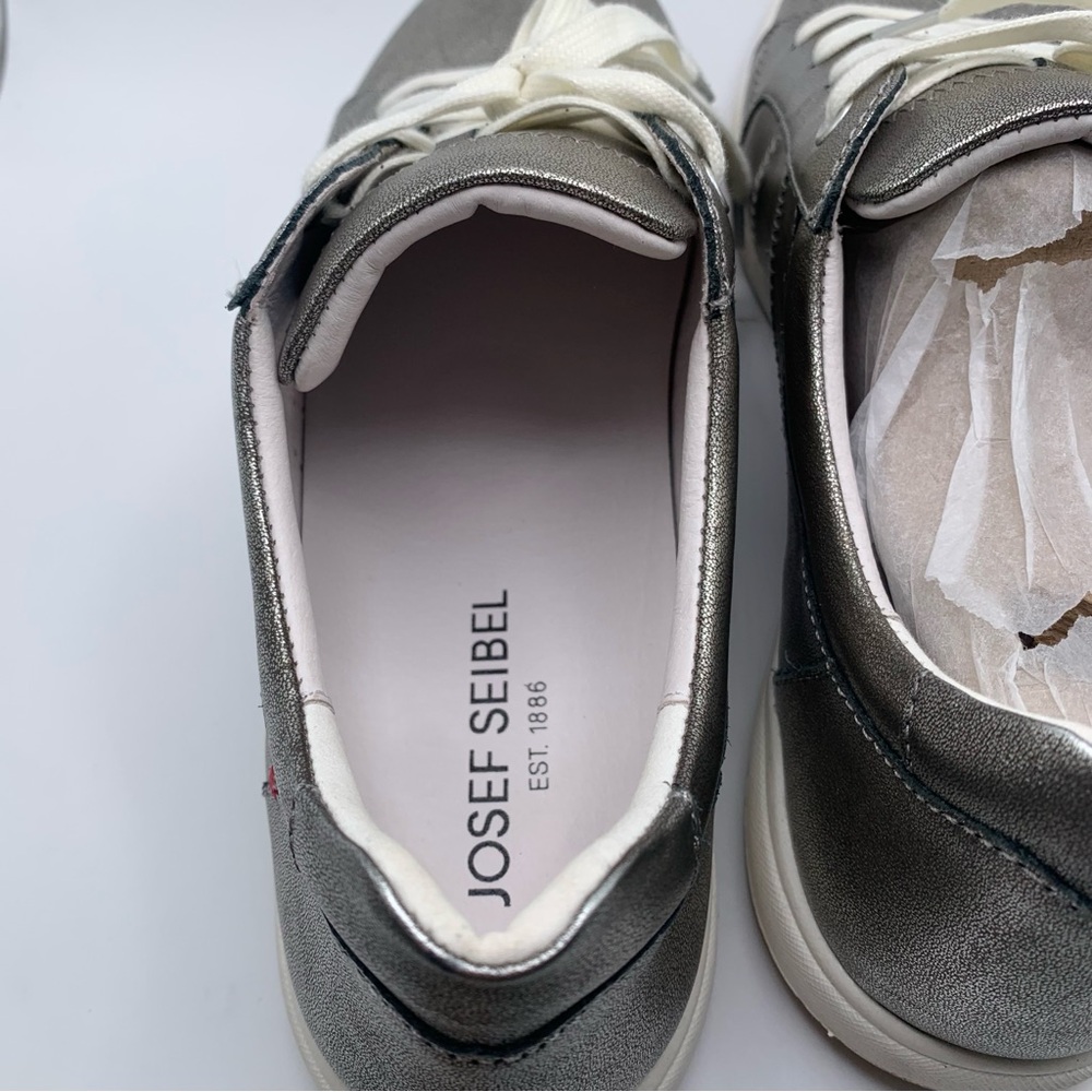 Josef Seibel Women's Silver Metallic Lace-Up Sneakers - Picture 8 of 11